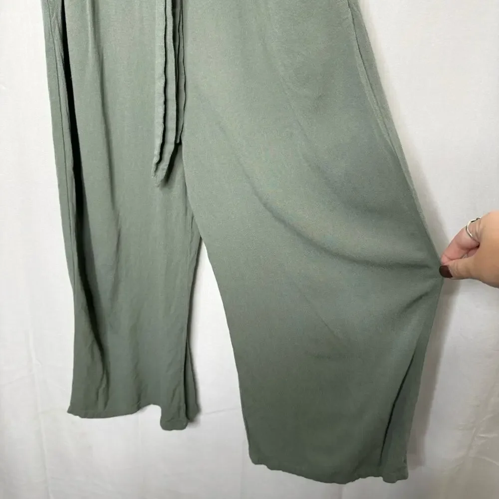 MAURICE’S / army sage green utility cropped belted jumpsuit romper / S
